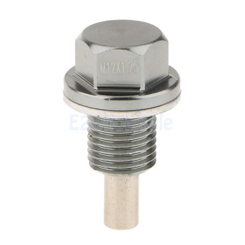 M12x1.25 anodized magnetic screw engine oil pan drain bolt plug gray