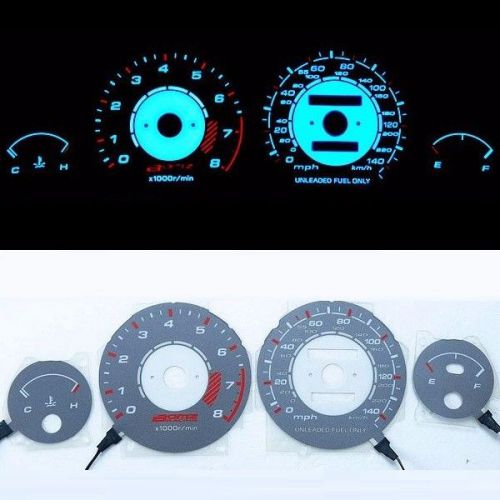 Indiglo glow gauge dash face el cluster for acura integra ls/rs/gs 90-93 (mph)