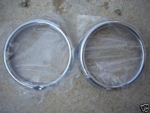 Vw headlight rings bezel, beetle, bus, thing, pair volkswagen 1967-1979 (new)