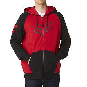 Fox racing heighten mens zip up hoody red