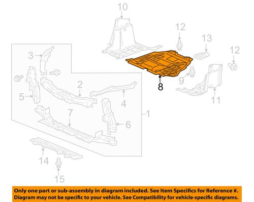 Honda oem 10-11 insight radiator support-splash shield 74111tm8a00