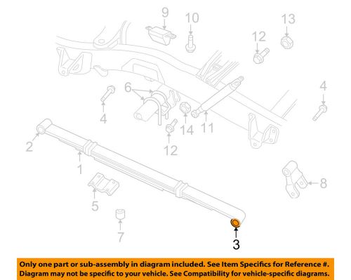 Mitsubishi oem 06-09 raider rear suspension-leaf spring rear bushing 52038686