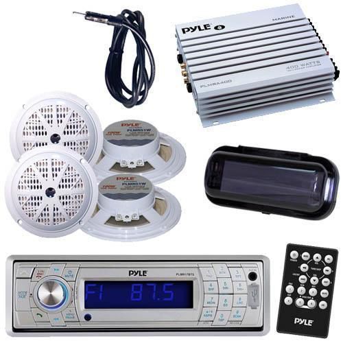 New plmr17bts in dash marine media player/ bluetooth 4 speakers 400w amp /cover