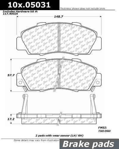 Centric 105.05031 brake pad or shoe, front