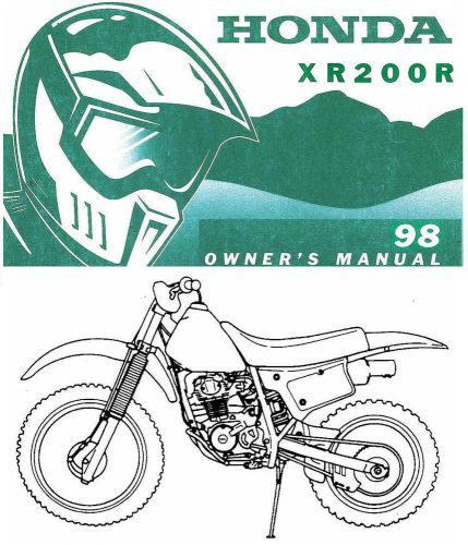 1998 honda xr200r motocross motorcycle owners manual -xr 200 r-honda xr200