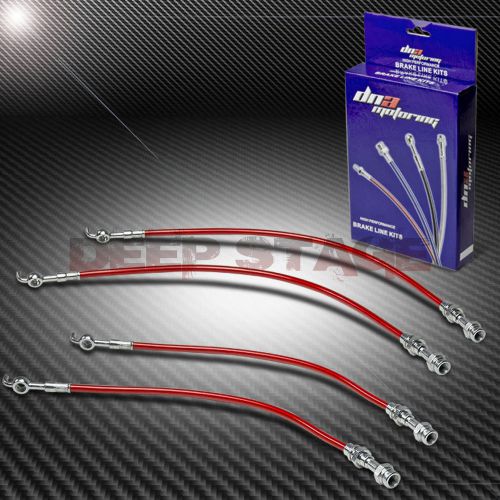 Stainless braided hose racing brake line 93-97 mazda mx6/626 v6/probe gt red