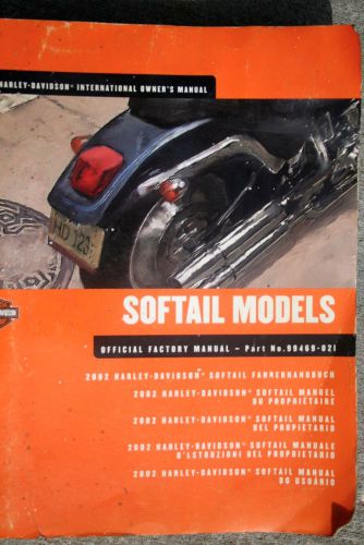 2002 harley softail models international factory manual 99469-02i