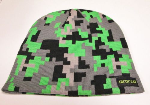 2016 men&#039;s arctic cat gray &amp; green digital camo beanie hat 5263-061