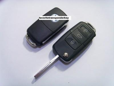 Uncut 1 pc. vw volkswagen remote keyless entry fob case & flip key vwc