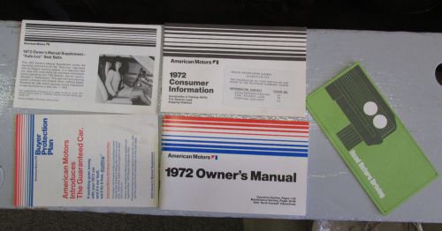 Oem 1972 american motors owner&#039;s manual handbook car glove box set nice