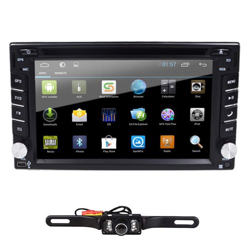 Gps navi android 4.4 3g wifi 6.2&#034;double 2 din car radio stereo dvd player+camera