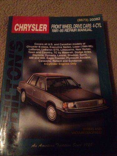 Chilton chrysler front wheel drive 4 cyl 1981-95