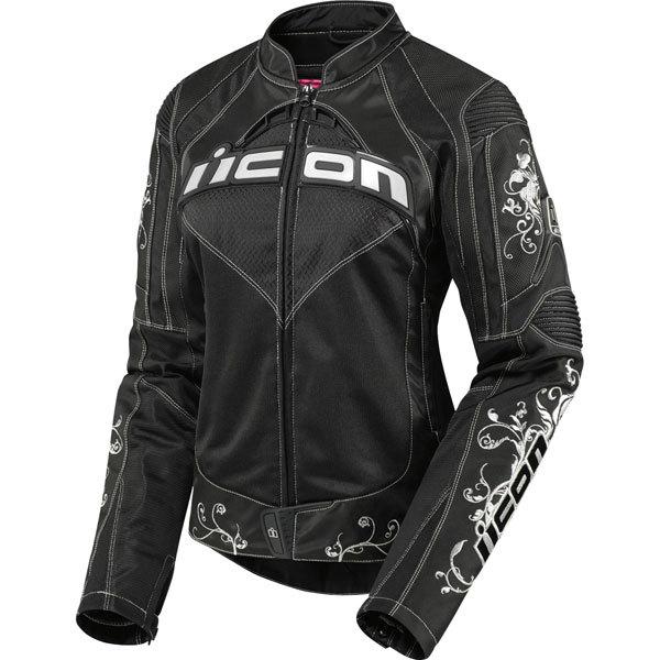 Black m icon contra speed queen women's textile jacket