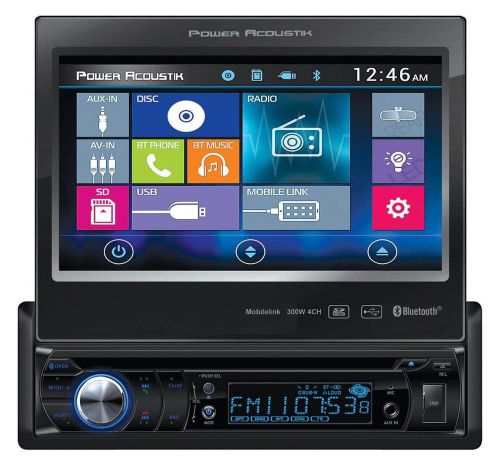 New power acoustik pd-724hb 1 din flip up out cd/dvd player 7&#034; bluetooth android