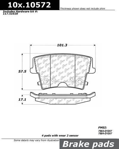 Centric 106.10572 brake pad or shoe, rear