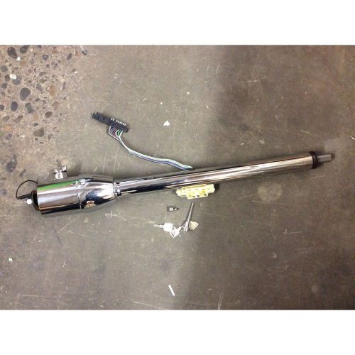 Street rodder 32 inch chrome steering column floor shift hot rat no reserve