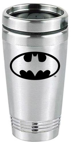 Premium batman logo silver stainless steel travel coffee tea mug cup tumbler