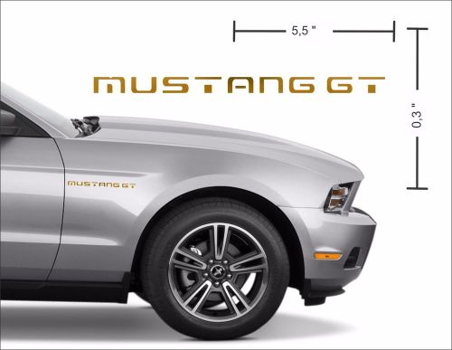 Chevrolet mustang gt chrome golden color label  (2 stickers)