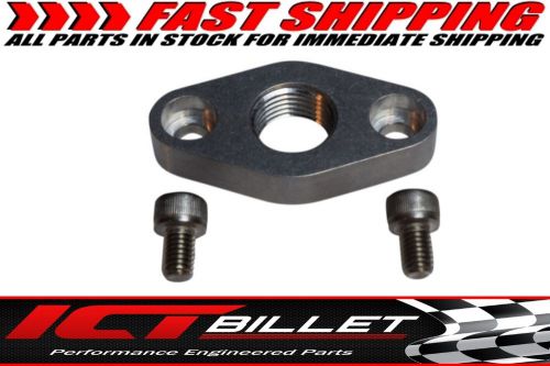 T4 billet turbo oil return drain *wide* flange garrett turbocharger 1/2&#034; npt