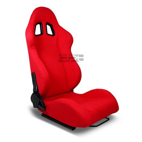 1 x red type-f1 reclinable sports racing seats+universal sliders passenger side