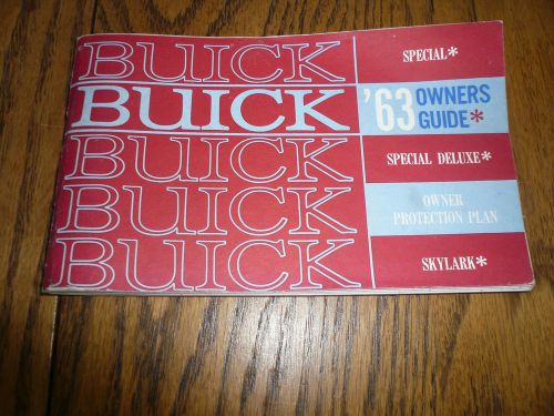 1963 buick owners guide vintage - glove box - special skylark special deluxe