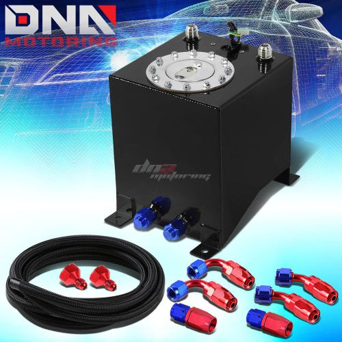 2.5 gallon/9.5l black aluminum fuel cell tank+level sender+nylon oil feed kit