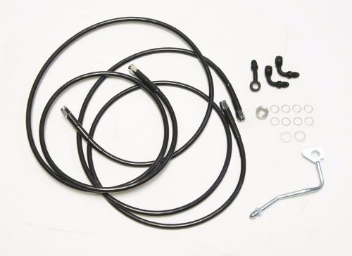 Hhi black brake hose kit front single disc conversion for 14-up harley touring