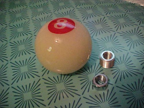 Pearl white 8-ball shift knob with 3/8 x 16 thread,custom,cue-ball rat rod,32