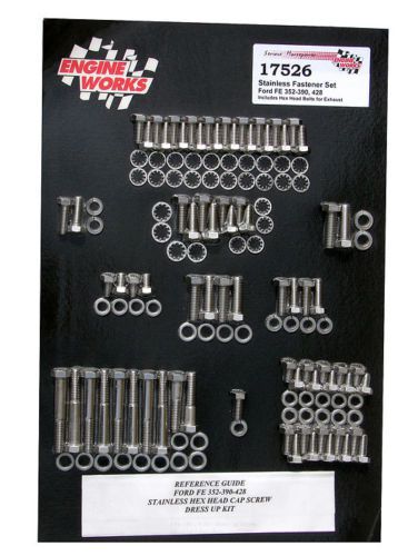 Engine works stainless steel engine bolt kit ford fe 352-428 complete set