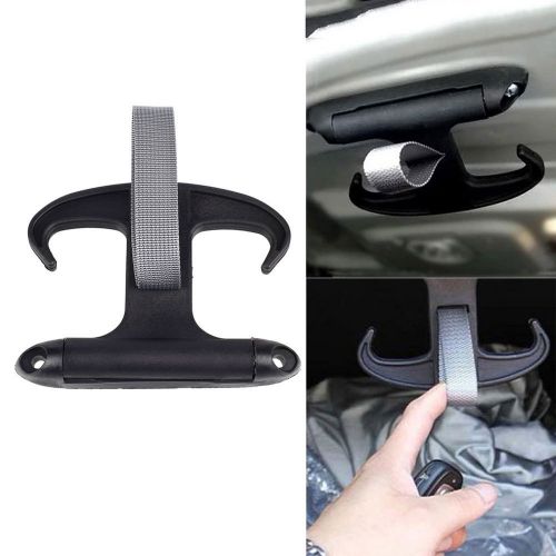 Car vehicle rear trunk shopping bag hook grocery sundries hanger abs nylon black