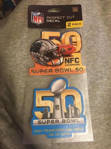 Nfl decals 2 pack nfc champs super bowl 50 carolina panthers