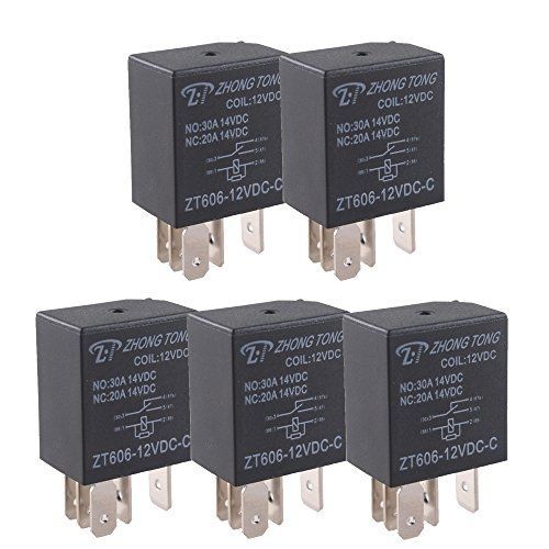 E support car relay 12v 30a spdt 5pin pack of 5