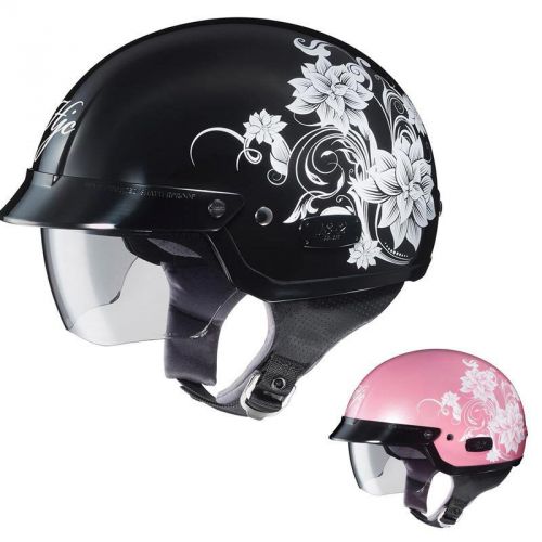 Hjc womens is-2 blossom half face motorcycle helmet