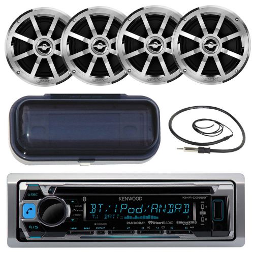 Kenwood bluetooth usb cd marine radio, jensen 6.5&#034; speakers, antenna and cover