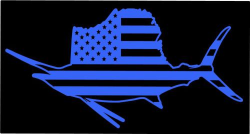 American flag sailfish offshore fishing decal vinyl sticker