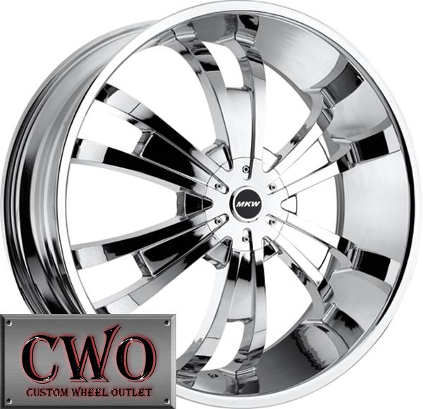 24 chrome mkw m109 wheels rims 6x135/6x139.7 6 lug expedition tahoe yukon