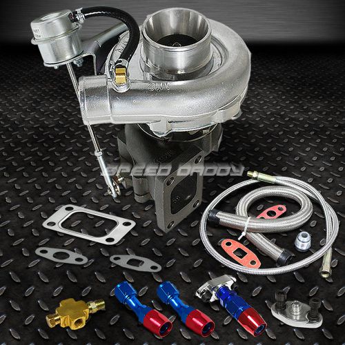 T04e t3/t4 a/r .63 400+hp stage iii boost turbo charger+wg+oil feed+drain line