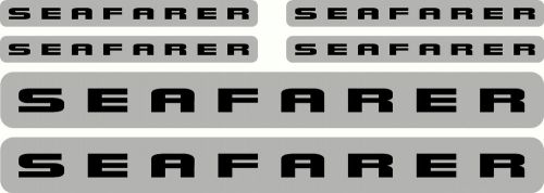 Seafarer fishing boat, 2 colour, sticker decal marine set of 6