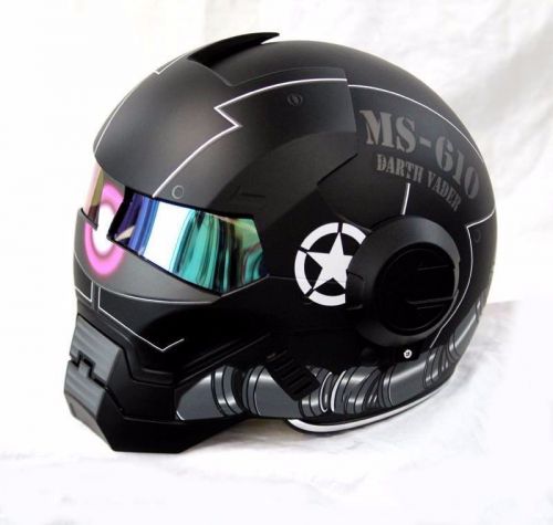 Matt black masei helmet 610 zaku gundam motorcycle bike hjc chopper helmet e1277