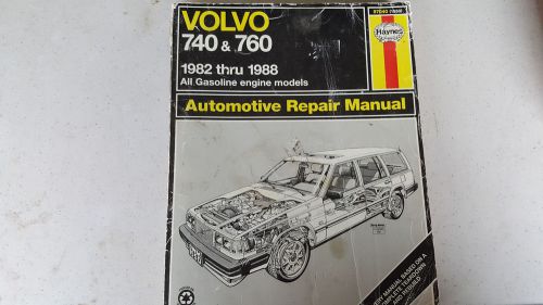 Haynes volvo 740 &amp; 760 1982 thru 1988 repair manual 97040 (1550)