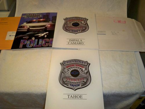 Lot of 2- 2000 and 2001 chevrolet 9c1 b4c police brochures in orig envelopes!!!