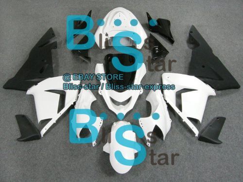 White black injection fairing bodywork set kawasaki zx10r 2004-2005 08 b6