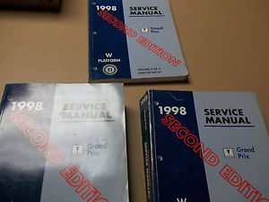 1998 pontiac grand prix 3 vol. factory service manual set. 2nd edition.