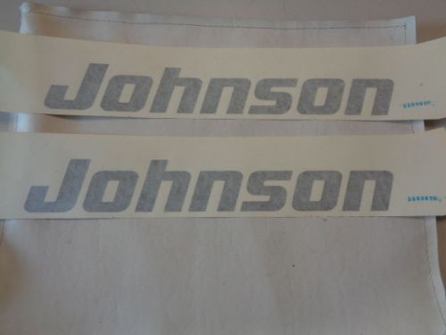 Johnson pair (2) decal black 16 3/8&#034; x 2 1/4&#034; marine boat