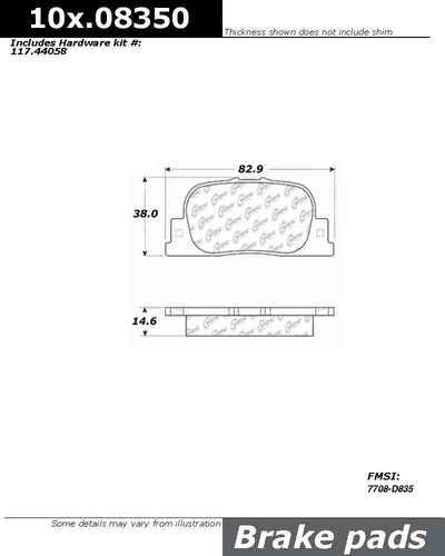 Centric 105.08350 brake pad or shoe, rear