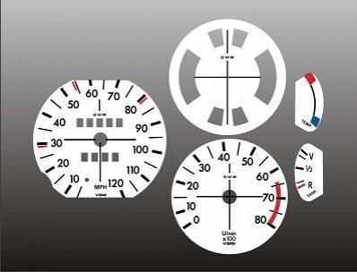 1973-1976 bmw 2002 instrument cluster white face gauges 73-76 68-76