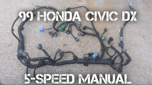 1999 honda civic dx engine wire harness obd2b 5-speed m/t oem uncut lx 2000 99