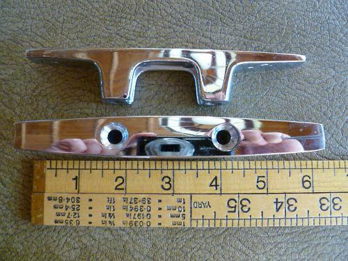 Six inch chrome plated bronze  boat cleats (two)