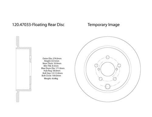 Centric 120.47033 rear brake rotor/disc-premium rotor-preferred