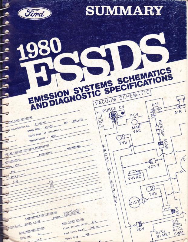 1980 ford mercury lincoln car & truck engine/emission facts book summary manual 